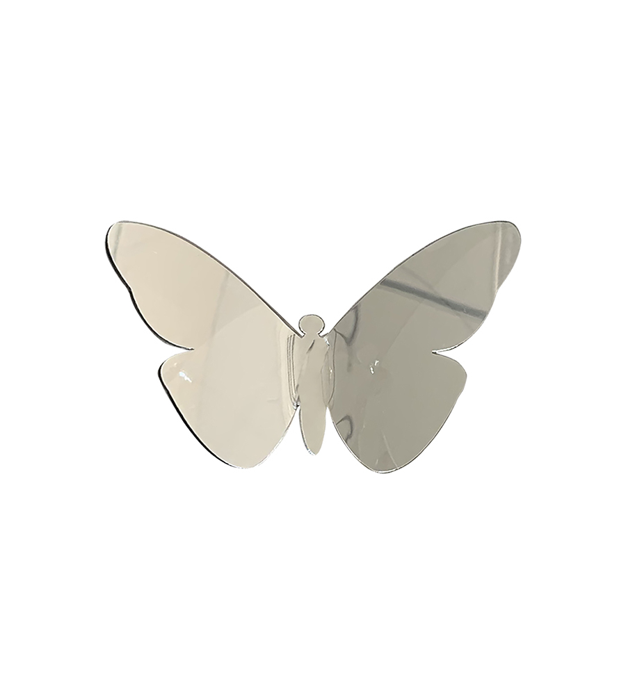 Decoro murale 3d "silver metal butterflies"